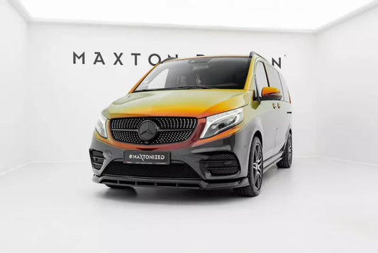 Maxton Design Frontlippe V.6 für Mercedes V-Klasse AMG-Line W447 Facelift Hochglanz schwarz – Ansicht 1