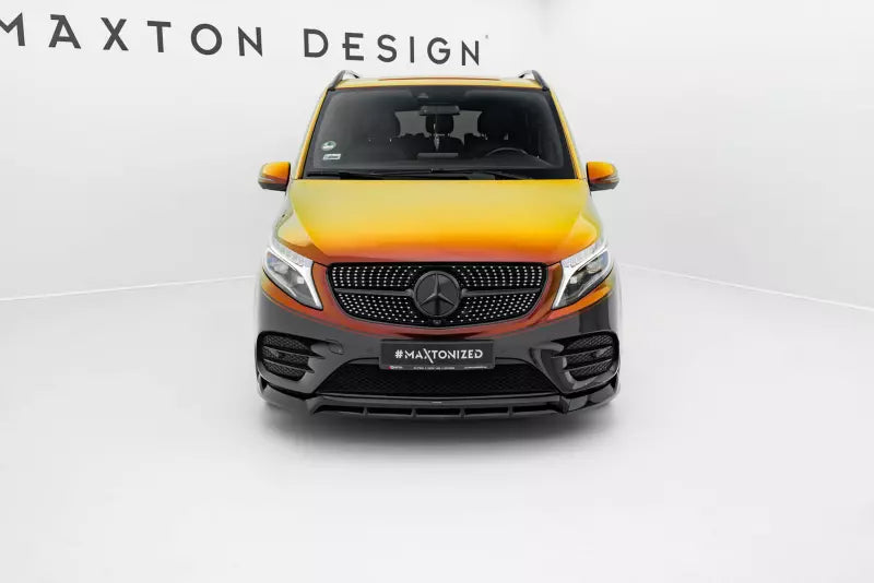 Maxton Design Frontlippe V.6 für Mercedes V-Klasse AMG-Line W447 Facelift Hochglanz schwarz – Ansicht 2