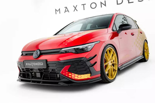 Maxton Design Frontlippe V.1 für VW Golf 8 GTI Clubsport Facelift Hochglanz schwarz – Ansicht 1