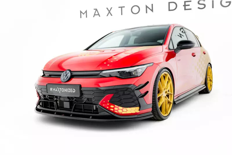 Maxton Design Frontlippe V.2 für VW Golf 8 GTI Clubsport Facelift Hochglanz schwarz – Ansicht 1
