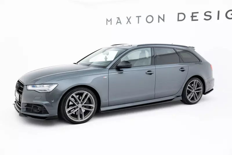 Maxton Design Seitenschweller (Paar) V.2 für Audi A6 / A6 C7 S-line / S6 C7 Facelift Hochglanz schwarz – Ansicht 2