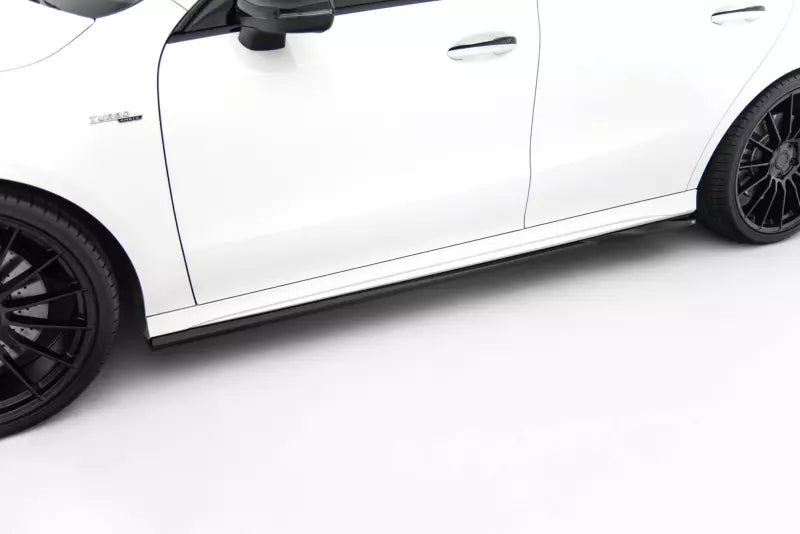 Maxton Design Seitenschweller (Paar) für Mercedes CLA AMG 35 / 45 Coupe / Shooting Brake C118 Facelift / X118 Facelift Hochglanz schwarz – Ansicht 1