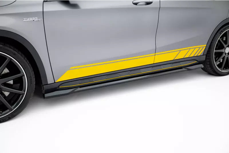 Maxton Design Seitenschweller (Paar) V.2 für Mercedes GLA 45 AMG X156 Hochglanz schwarz – Ansicht 1