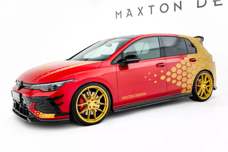 Maxton Design Seitenschweller (Paar) V.1 für VW Golf 8 GTI Clubsport Facelift Hochglanz schwarz – Ansicht 3