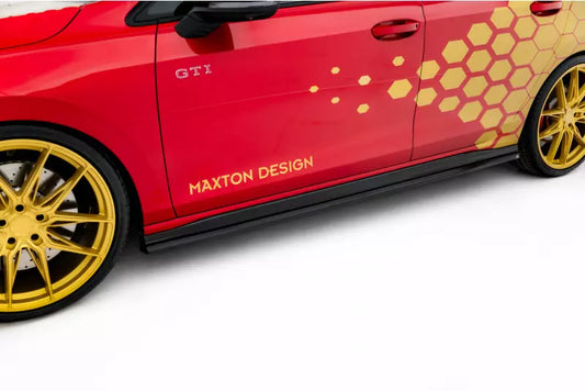 Maxton Design Seitenschweller (Paar) V.2 für VW Golf 8 GTI Clubsport Facelift Hochglanz schwarz – Ansicht 1