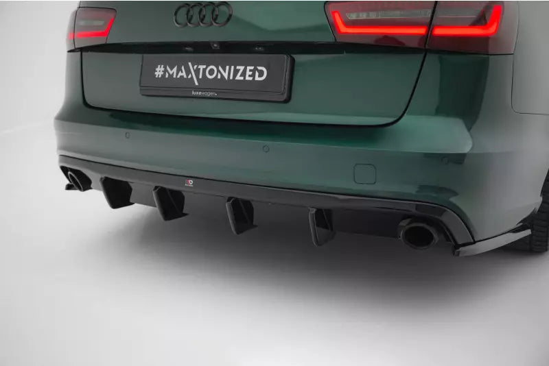 Maxton Design Heckdiffusor für Audi S6 / A6 S-line Avant C7 (2011-2014) Hochglanz schwarz – Ansicht 2