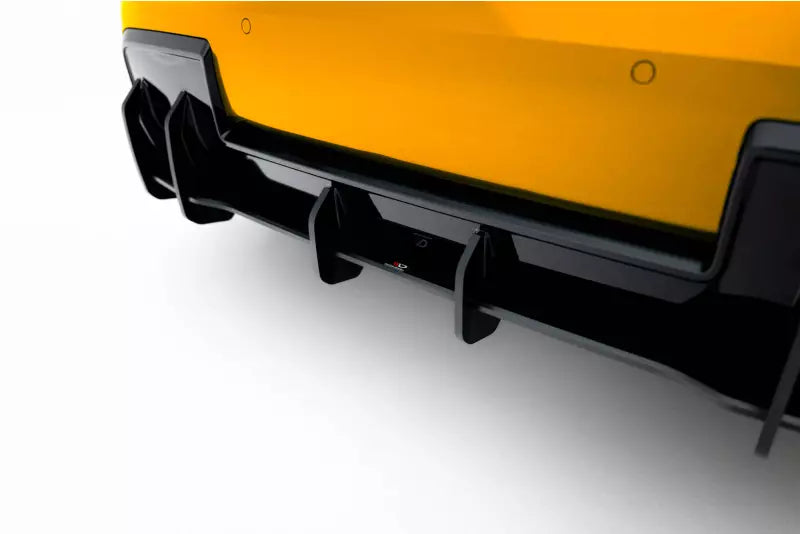 Maxton Design Street Pro Heckdiffusor für BMW 1er M-Paket F70 Schwarz matt mit Hochglanz Flaps – Ansicht 3