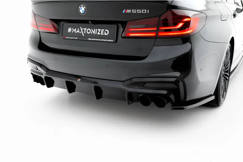Maxton Design Heckdiffusor für BMW M550i / 5er M-Paket G30 Limousine / G31 Touring (2017-2020) Hochglanz schwarz – Ansicht 1
