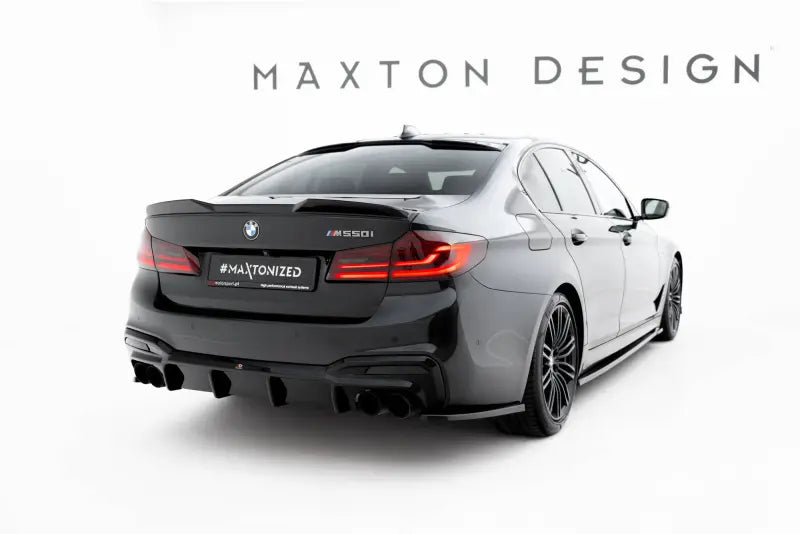 Maxton Design Heckdiffusor für BMW M550i / 5er M-Paket G30 Limousine / G31 Touring (2017-2020) Hochglanz schwarz – Ansicht 2