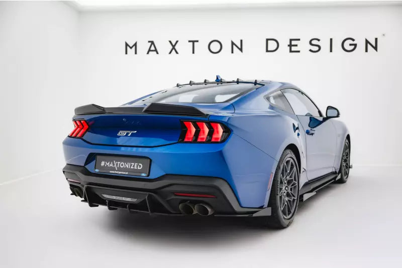 Maxton Design Street Pro Heckdiffusor für Ford Mustang GT Mk7 Schwarz matt mit Hochglanz Flaps – Ansicht 2