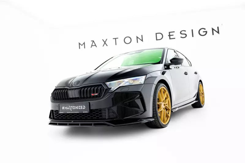 Maxton Design Frontlippe V.1 für Skoda Octavia RS Liftback / Combi Mk4 Facelift Hochglanz schwarz – Ansicht 3