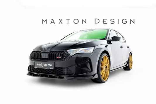 Maxton Design Frontlippe V.2 für Skoda Octavia RS Liftback / Combi Mk4 Facelift Hochglanz schwarz – Ansicht 1