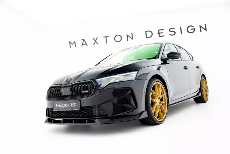 Maxton Design Frontlippe V.2 für Skoda Octavia RS Liftback / Combi Mk4 Facelift Hochglanz schwarz – Ansicht 3