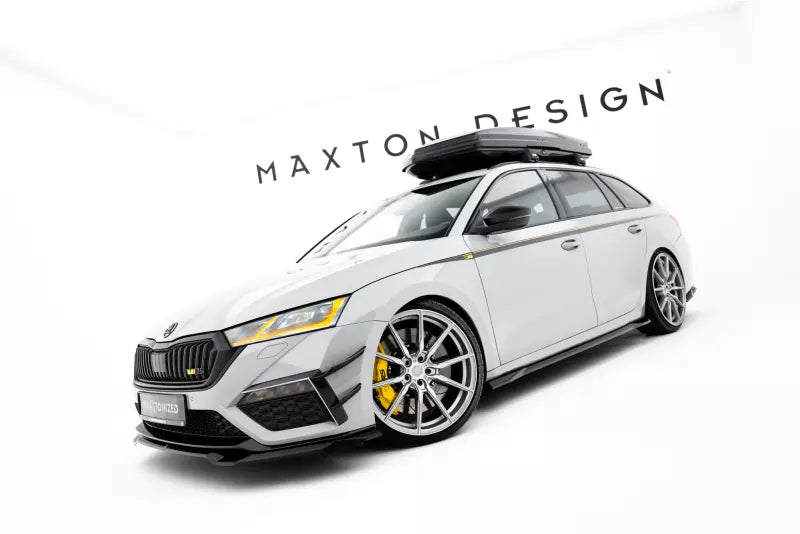 Maxton Design Seitenschweller (Paar) V.1 für Skoda Octavia RS Liftback / Combi Mk4 / Mk4 Facelift Hochglanz schwarz – Ansicht 2