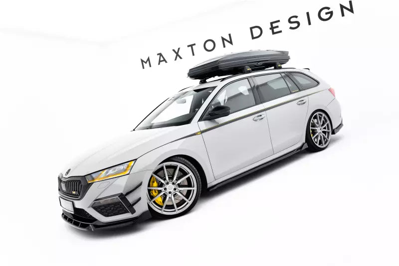 Maxton Design Seitenschweller (Paar) V.2 für Skoda Octavia RS Liftback / Combi Mk4 / Mk4 Facelift Hochglanz schwarz – Ansicht 2