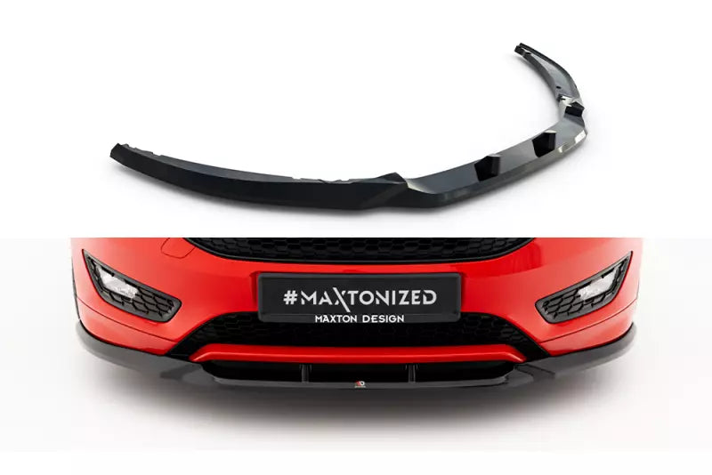 Maxton Design Frontlippe V.3 für Ford Focus ST-Line Mk3 Facelift Hochglanz schwarz – Ansicht 2