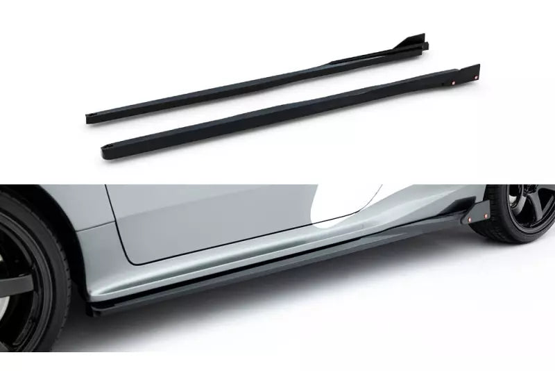 Maxton Design Seitenschweller (Paar) mit Flaps für Toyota Yaris GR Mk4 Facelift Hochglanz schwarz – Ansicht 2