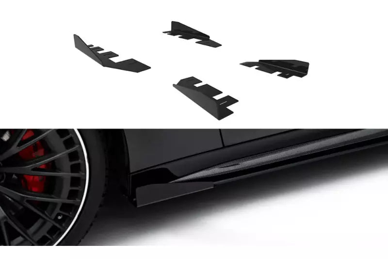 Flaps für Street Pro Seitenschweller von Maxton Design für Mercedes CLE 53 C236 Hochglanz schwarz – Ansicht 2