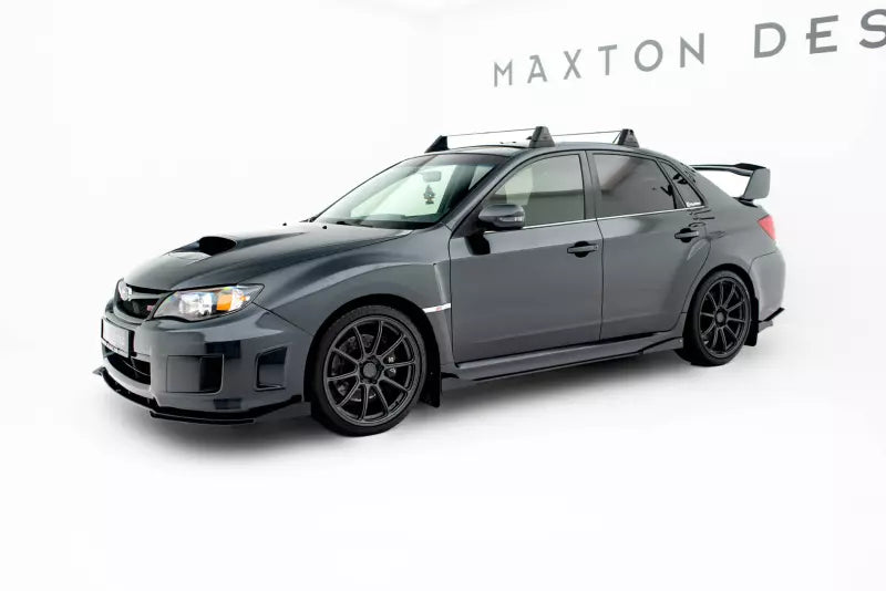 Flaps für Street Pro Seitenschweller von Maxton Design für Subaru Impreza WRX STI Mk3 Facelift Hochglanz schwarz – Ansicht 1