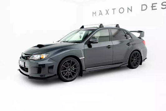 Flaps für Street Pro Seitenschweller von Maxton Design für Subaru Impreza WRX STI Mk3 Facelift Hochglanz schwarz – Ansicht 1