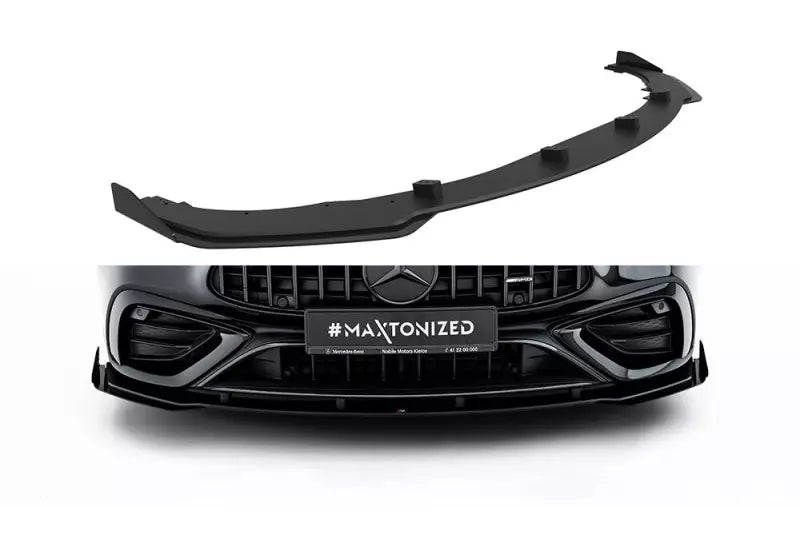 Maxton Design Street Pro Frontlippe mit Flaps für Mercedes CLE 53 C236 Schwarz mit Hochglanz Flaps – Ansicht 2