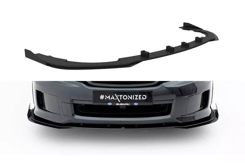 Maxton Design Street Pro Frontlippe mit Flaps für Subaru Impreza WRX STI Mk3 Facelift Schwarz mit Hochglanz Flaps – Ansicht 2
