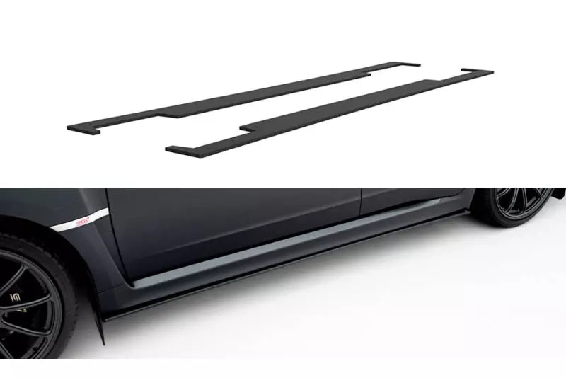 Maxton Design Street Pro Seitenschweller (Paar) für Subaru Impreza WRX STI Mk3 Facelift Schwarz matt – Ansicht 2