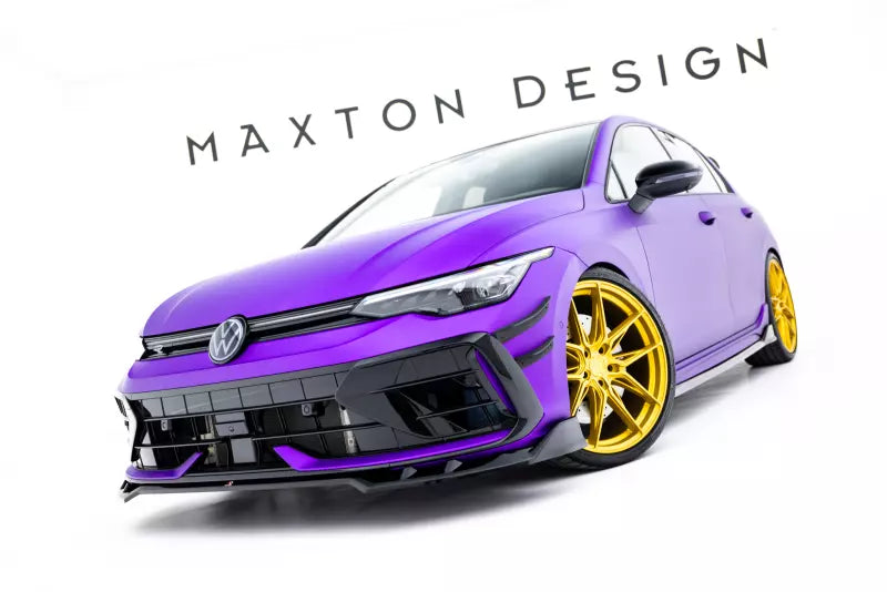 Maxton Design Frontlippe V.1 für VW Golf 8 R Facelift Hochglanz schwarz – Ansicht 2