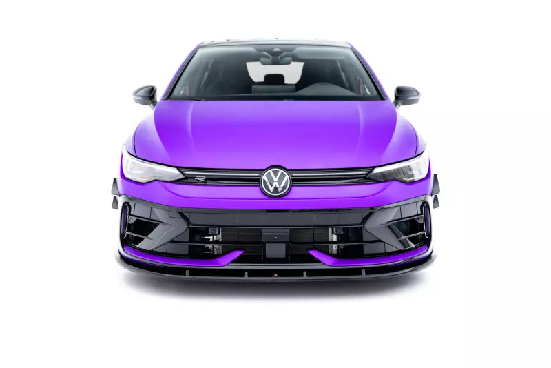 Maxton Design Frontlippe V.2 für VW Golf 8 R Facelift Hochglanz schwarz – Ansicht 1