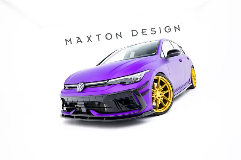 Maxton Design Frontlippe V.2 für VW Golf 8 R Facelift Hochglanz schwarz – Ansicht 2