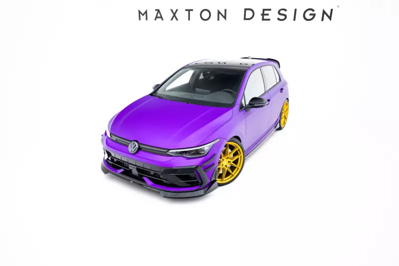 Maxton Design Frontlippe V.4 für VW Golf 8 R Facelift Hochglanz schwarz – Ansicht 1