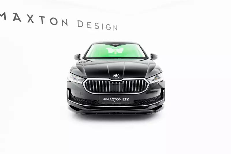 Maxton Design Frontlippe V.1 für Skoda Superb Mk4 Hochglanz schwarz – Ansicht 1