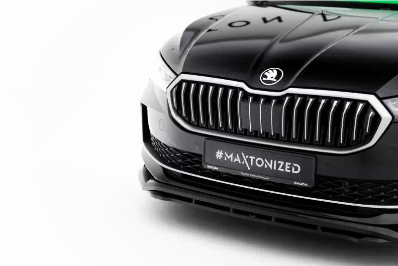 Maxton Design Frontlippe V.1 für Skoda Superb Mk4 Hochglanz schwarz – Ansicht 4