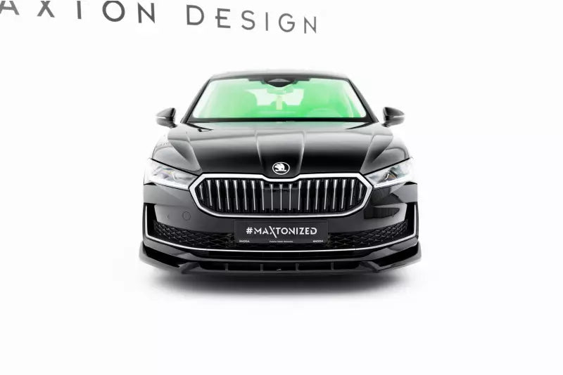 Maxton Design Frontlippe V.2 für Skoda Superb Mk4 Hochglanz schwarz – Ansicht 1