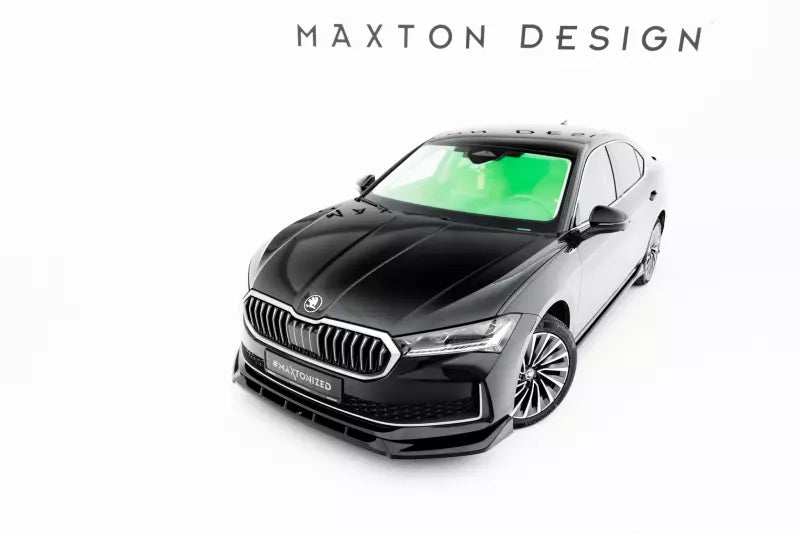 Maxton Design Frontlippe V.2 für Skoda Superb Mk4 Hochglanz schwarz – Ansicht 2