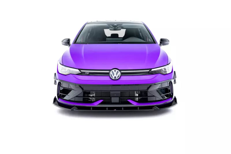 Maxton Design Frontlippe mit Flaps V.3 für VW Golf 8 R Facelift Hochglanz schwarz – Ansicht 1