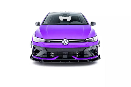 Maxton Design Frontlippe mit Flaps V.3 für VW Golf 8 R Facelift Hochglanz schwarz – Ansicht 1
