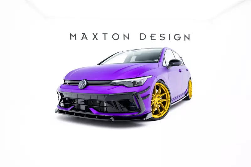 Maxton Design Frontlippe mit Flaps V.3 für VW Golf 8 R Facelift Hochglanz schwarz – Ansicht 2