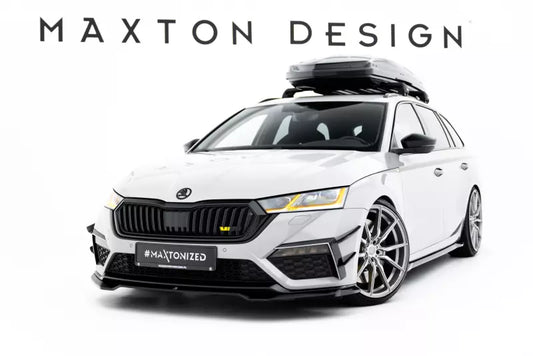 Maxton Design Frontlippe V.4 für Skoda Octavia RS Mk4 Hochglanz schwarz – Ansicht 1