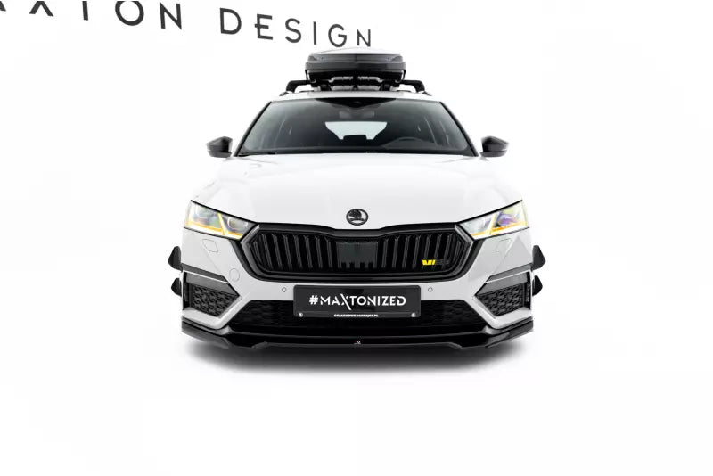 Maxton Design Frontlippe V.4 für Skoda Octavia RS Mk4 Hochglanz schwarz – Ansicht 3