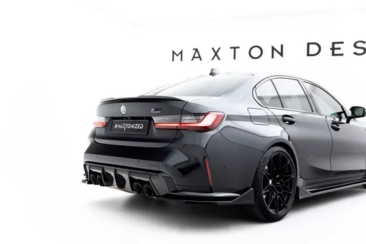 Maxton Design Diffusor Flaps V.5 für BMW M3 Limousine / Touring G80 / G81 Hochglanz schwarz – Ansicht 1