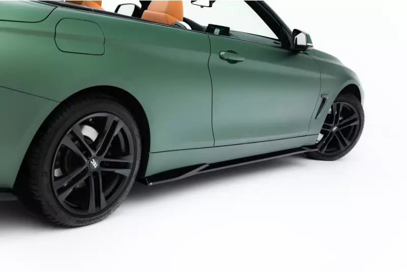 Maxton Design Seitenschweller (Paar) für BMW 4er Cabrio / Coupe F33 / F32 Hochglanz schwarz – Ansicht 1