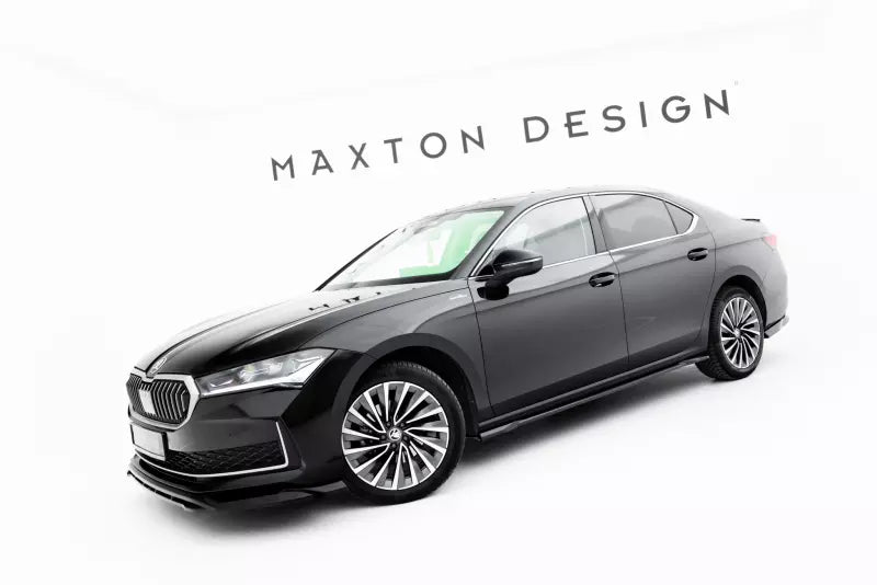Maxton Design Seitenschweller (Paar) V.1 für Skoda Superb Mk4 Hochglanz schwarz – Ansicht 1