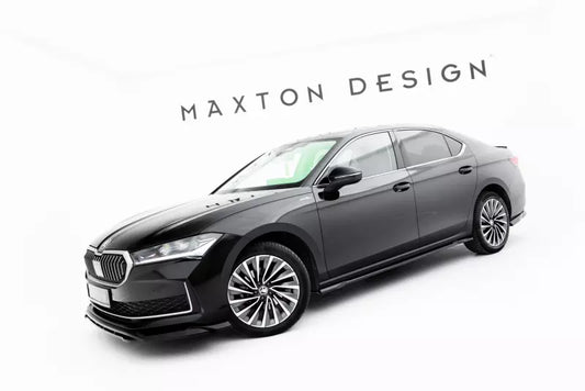 Maxton Design Seitenschweller (Paar) V.1 für Skoda Superb Mk4 Hochglanz schwarz – Ansicht 1