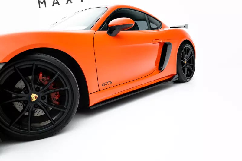Maxton Design Seitenschweller (Paar) V.2 für Porsche 718 Cayman GTS 982c Hochglanz schwarz – Ansicht 2