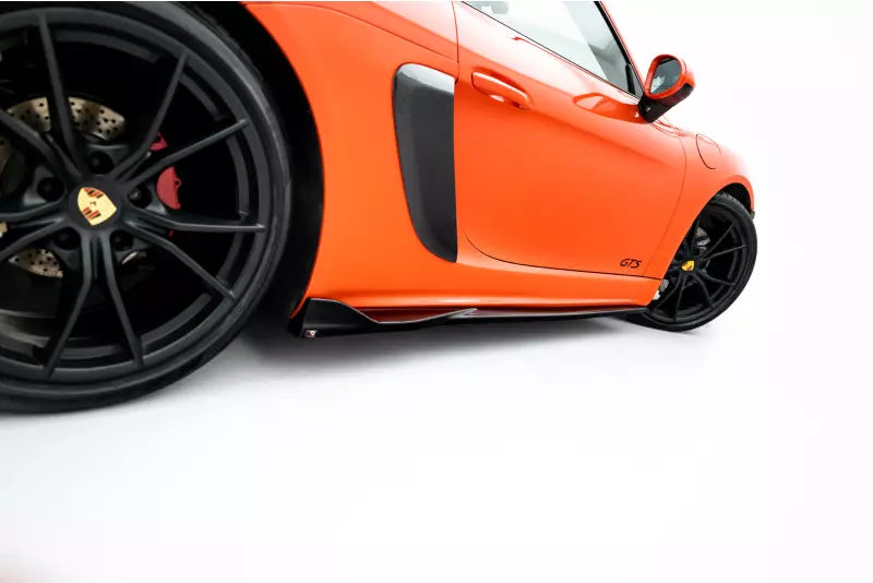 Maxton Design Seitenschweller (Paar) V.2 für Porsche 718 Cayman GTS 982c Hochglanz schwarz – Ansicht 4