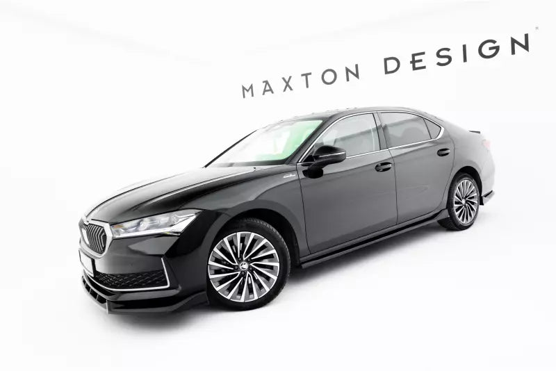 Maxton Design Seitenschweller (Paar) V.2 für Skoda Superb Mk4 Hochglanz schwarz – Ansicht 1