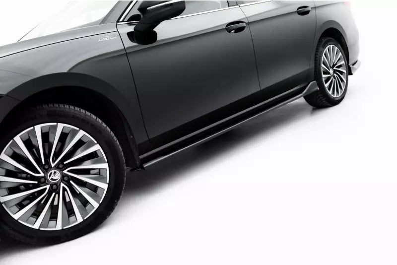 Maxton Design Seitenschweller (Paar) V.2 für Skoda Superb Mk4 Hochglanz schwarz – Ansicht 2