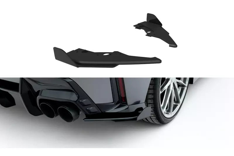 Maxton Design Street Pro Diffusor Flaps V.2 für BMW 1er M-Paket F70 Schwarz mit Hochglanz Flaps – Ansicht 2