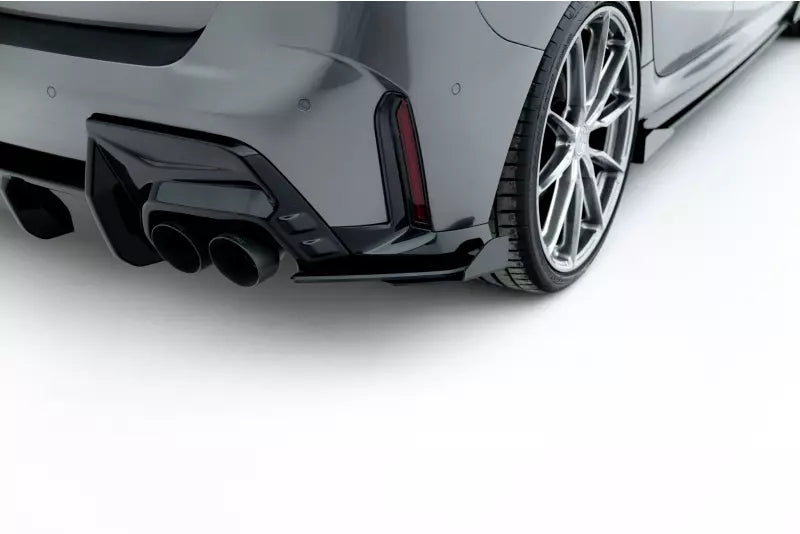 Maxton Design Street Pro Diffusor Flaps V.2 für BMW 1er M-Paket F70 Schwarz mit Hochglanz Flaps – Ansicht 4